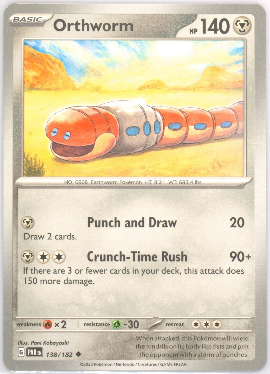 Orthworm (138) 2023 Pokemon Par EN-Paradox Rift