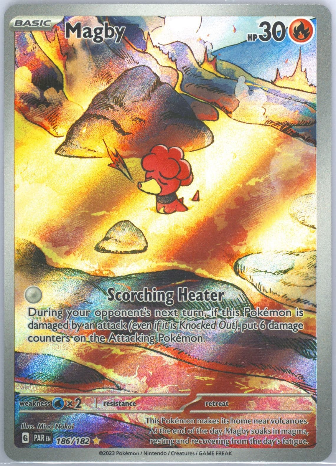 Magby Illustration Rare (186) 2023 Pokemon Par EN-Paradox Rift
