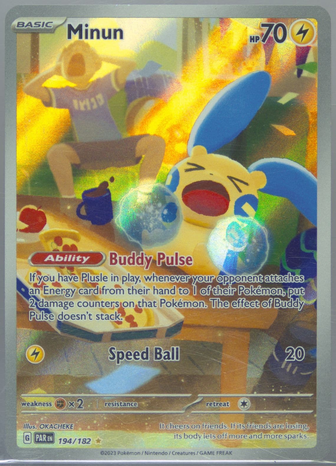 Minun Illustration Rare (194) 2023 Pokemon Par EN-Paradox Rift