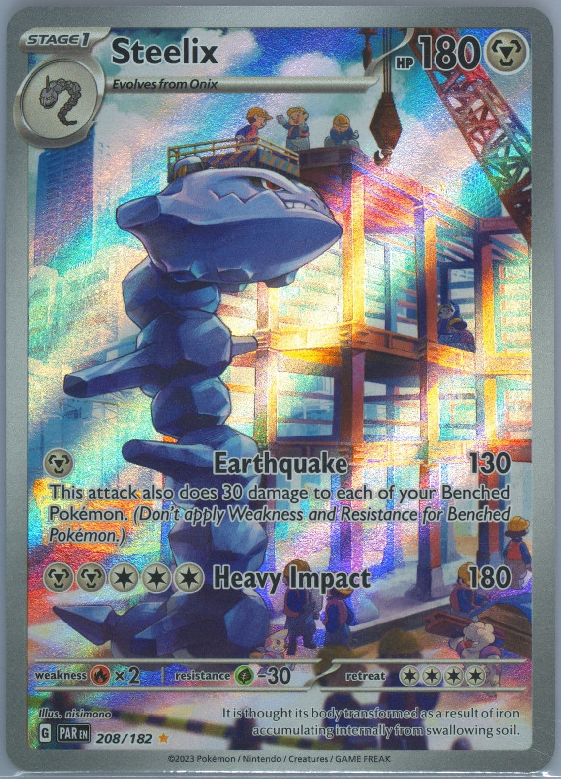 Steelix Illustration Rare (208) 2023 Pokemon Par EN-Paradox Rift