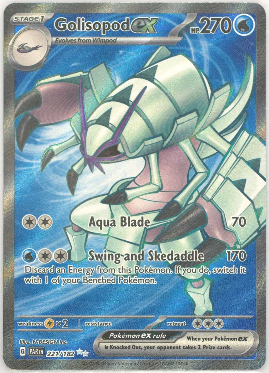 Golisopod EX Ultra Rare (221) 2023 Pokemon Par EN-Paradox Rift