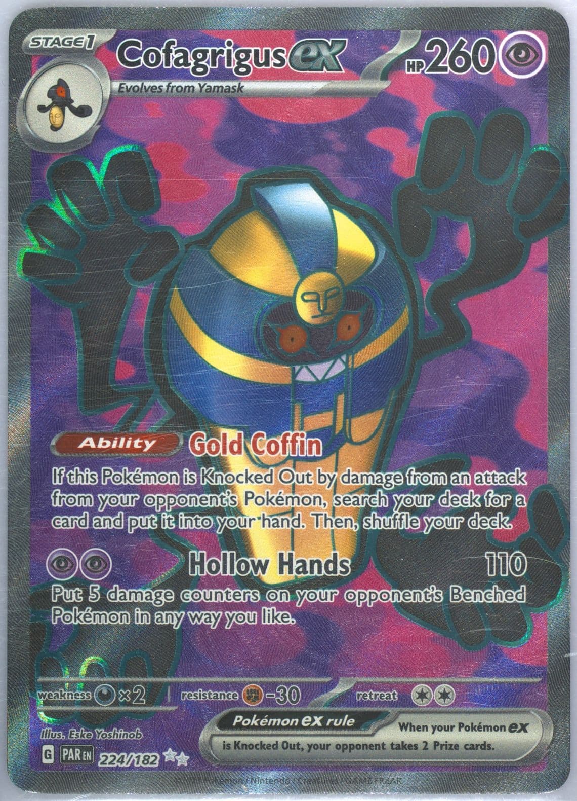 Cofagrigus EX Ultra Rare (224) 2023 Pokemon Par EN-Paradox Rift