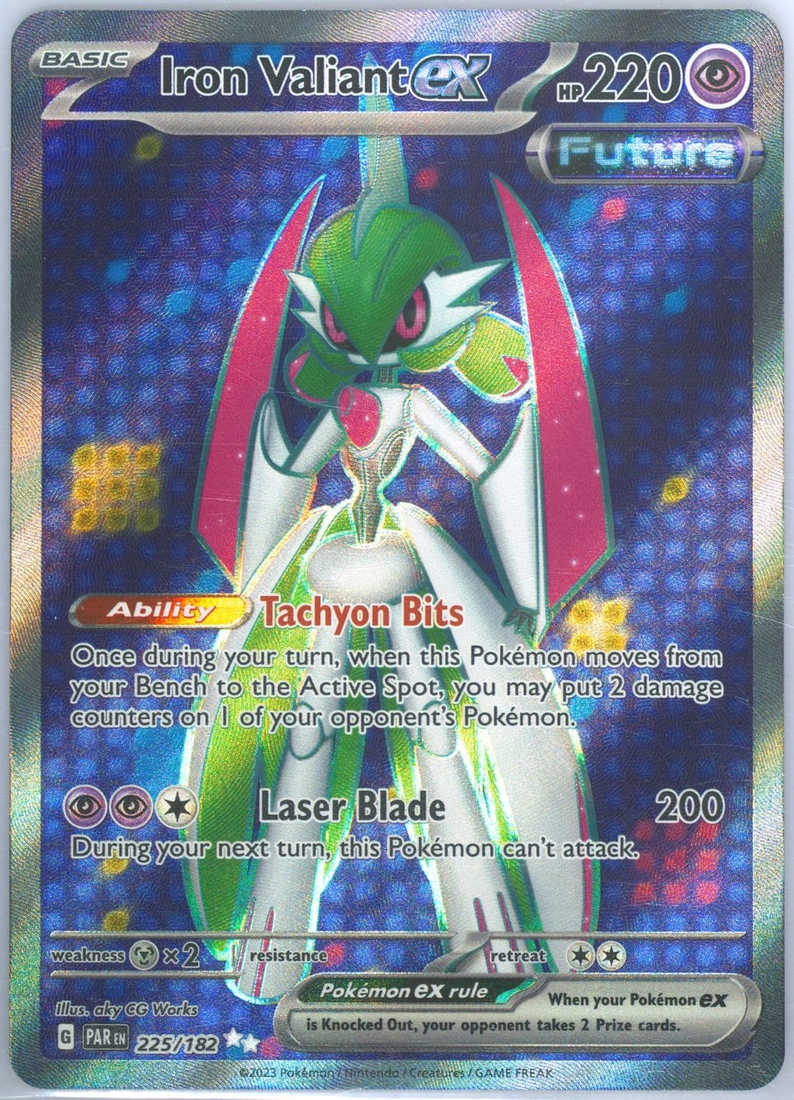 Iron Valiant EX Ultra Rare (225) 2023 Pokemon Par EN-Paradox Rift
