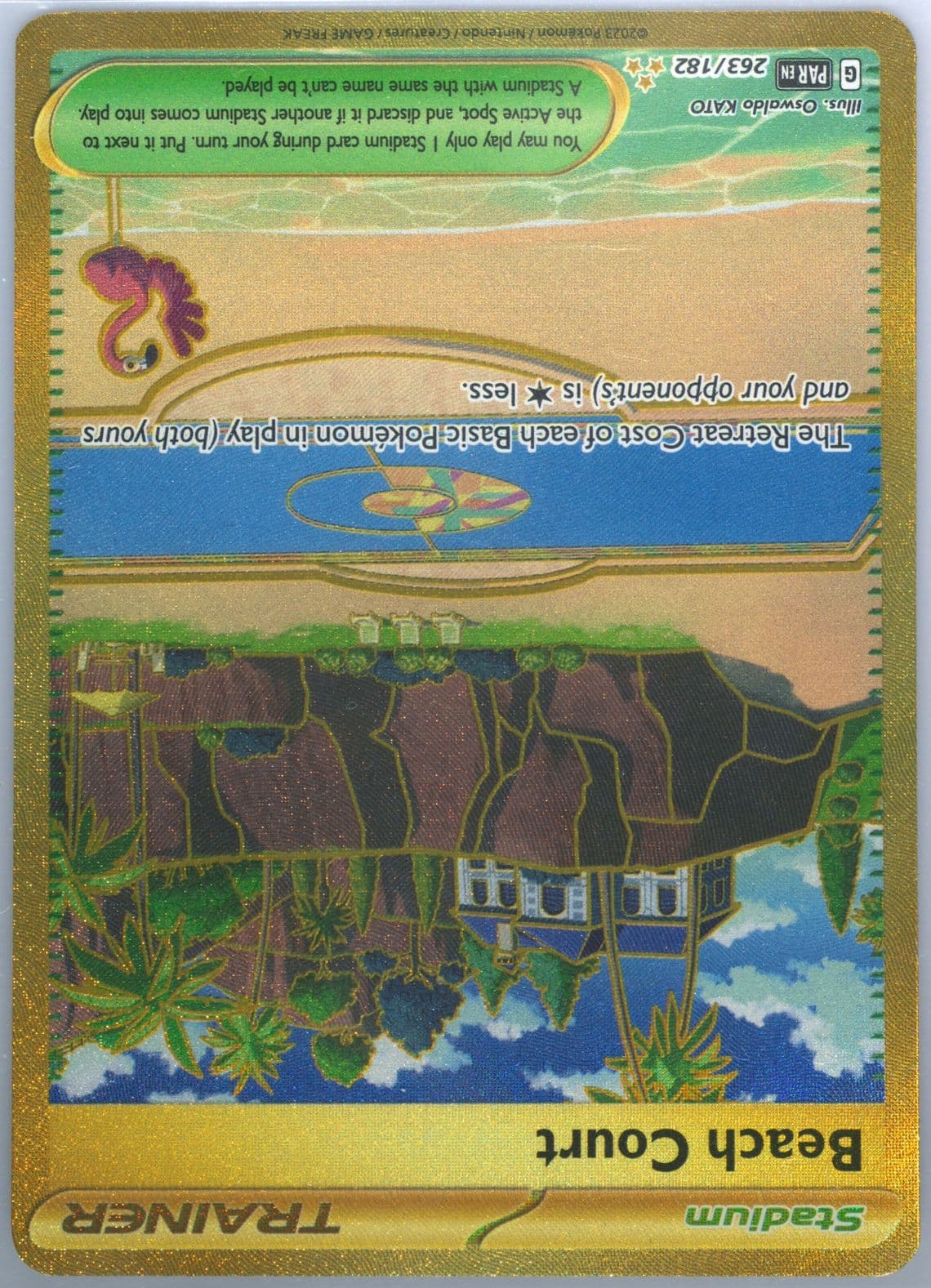 Beach Court Hyper Rare (263) 2023 Pokemon Par EN-Paradox Rift