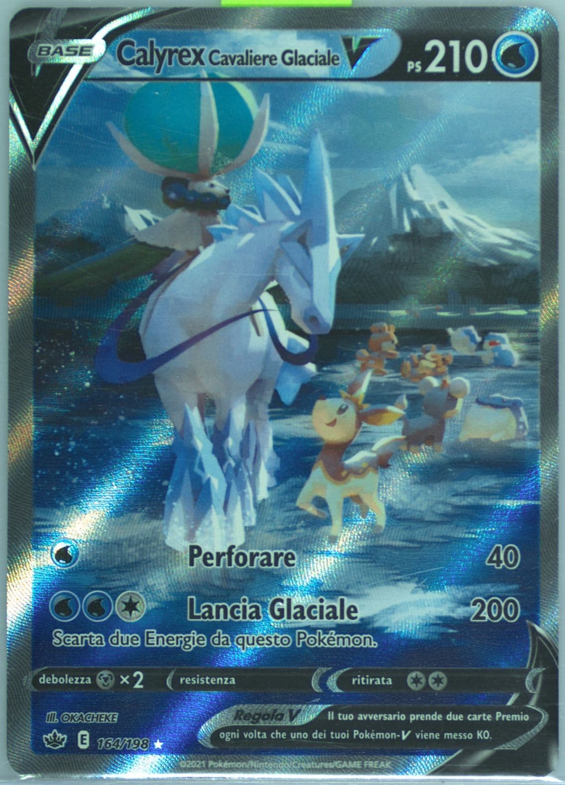 Full Art/Calyrex Cavaliere Glaciale V Italian (164) 2021 Pokemon Sword & Shield Chilling Reign