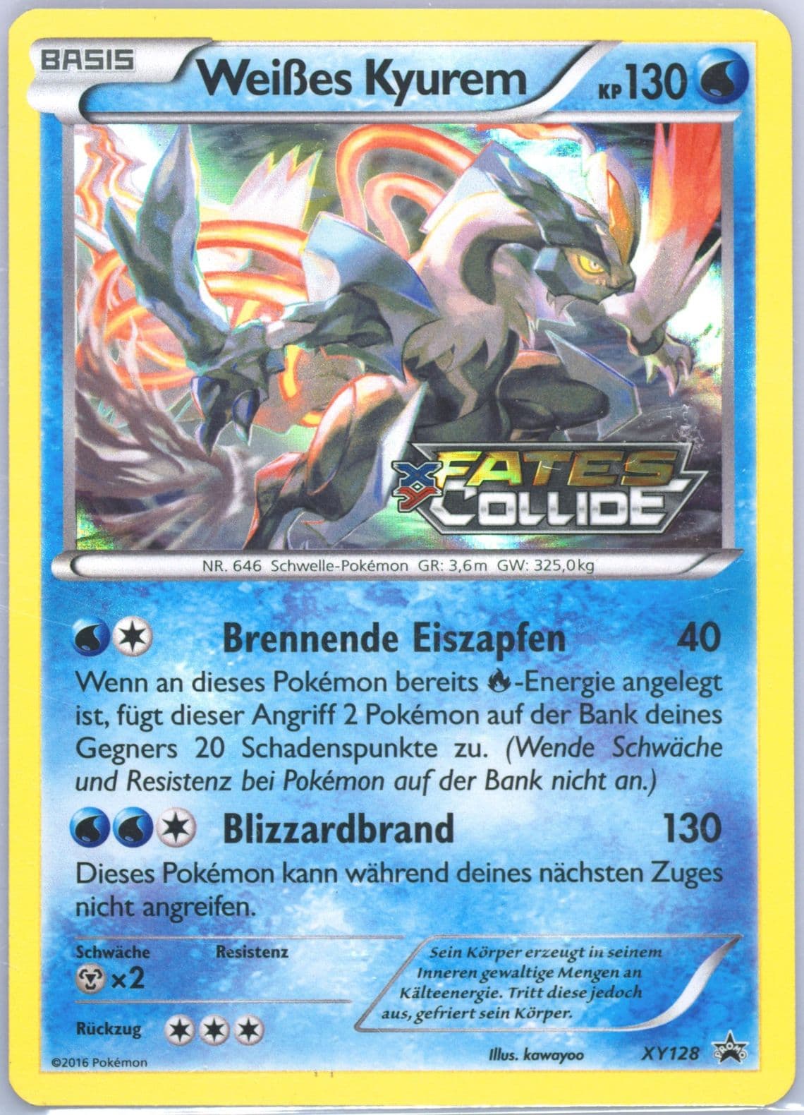 Weisses Kyurem-Holo Fates Collide-German (XY128) 2016 Pokemon XY Black Star Promo