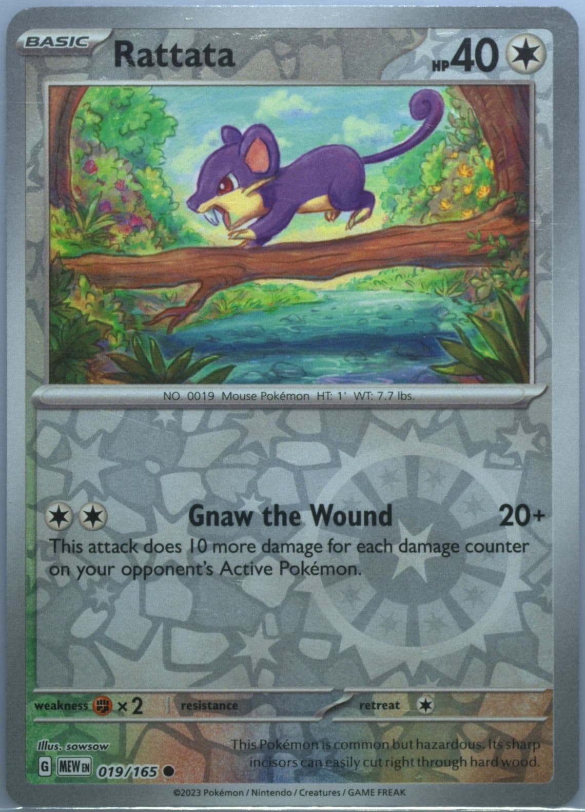 Rattata Reverse Holo (019) 2023 Pokemon Mew EN-151
