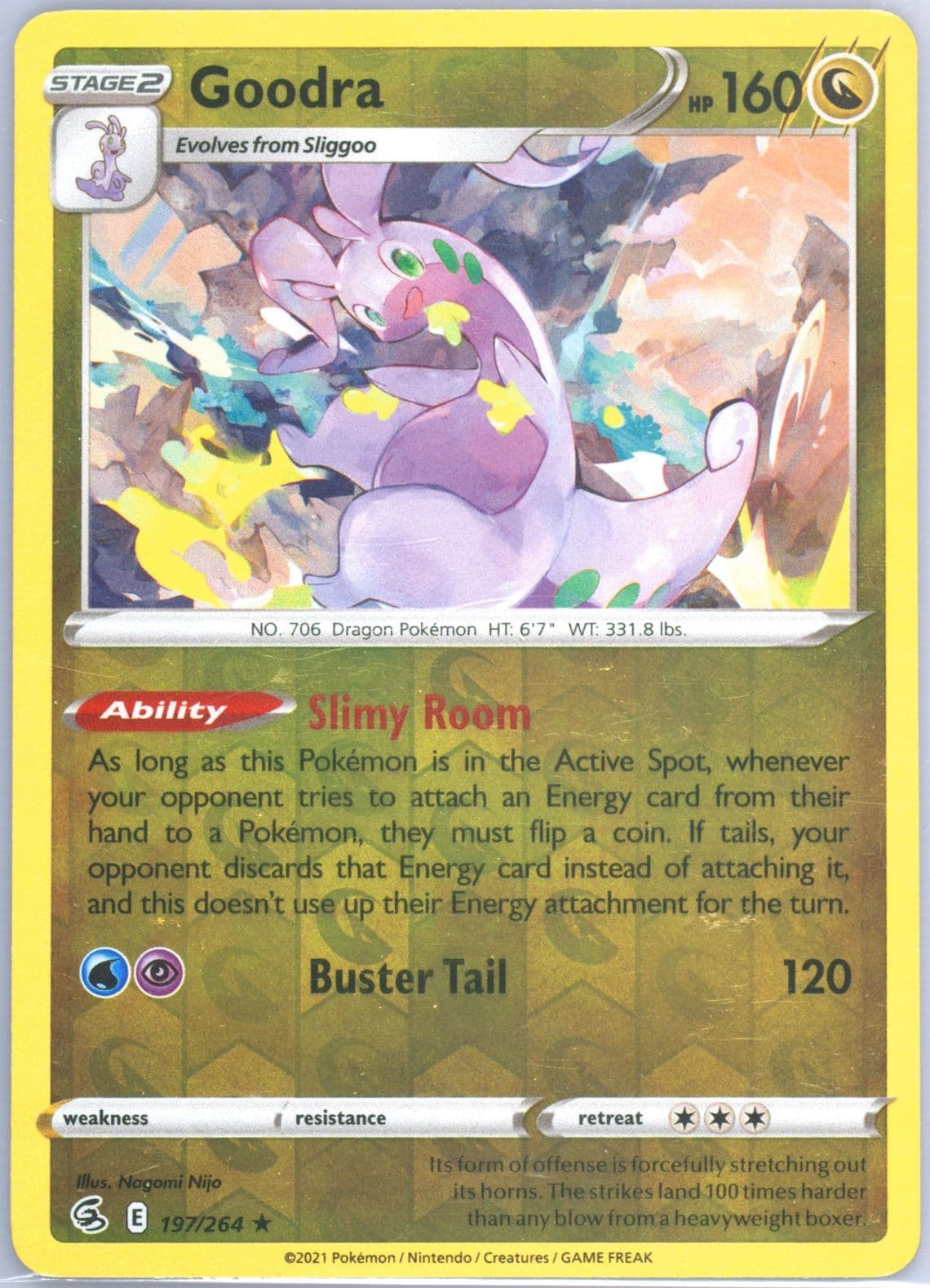 Goodra-Reverse Foil (197) 2021 Pokemon Sword & Shield Fusion Strike
