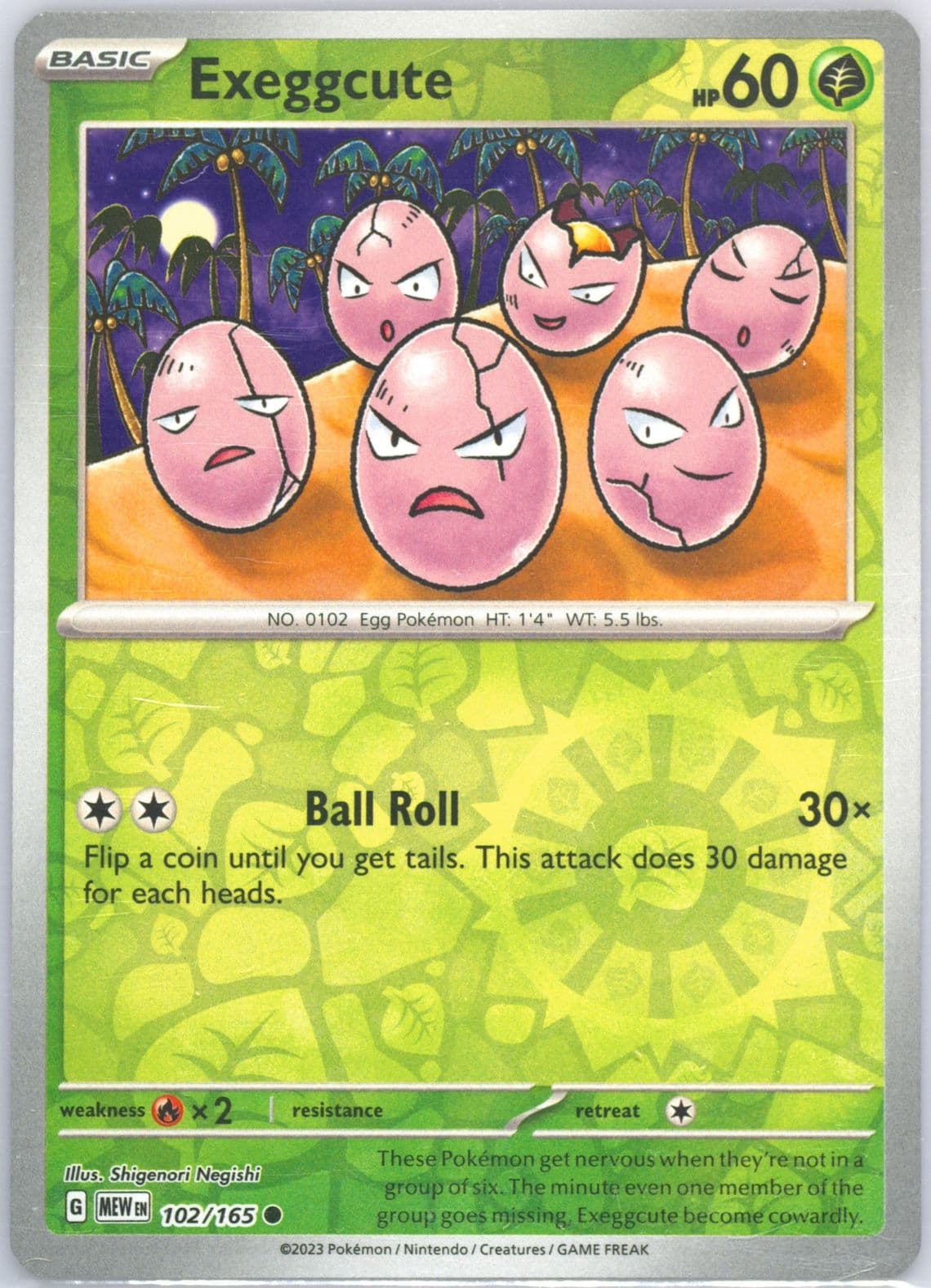 Exeggcute Reverse Holo (102) 2023 Pokemon Mew EN-151