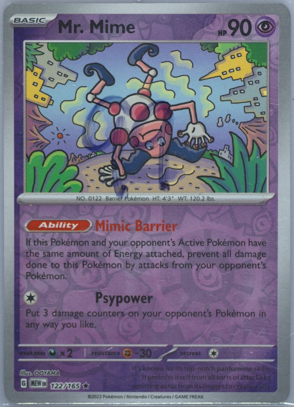 Mr. Mime Reverse Holo (122) 2023 Pokemon Mew EN-151