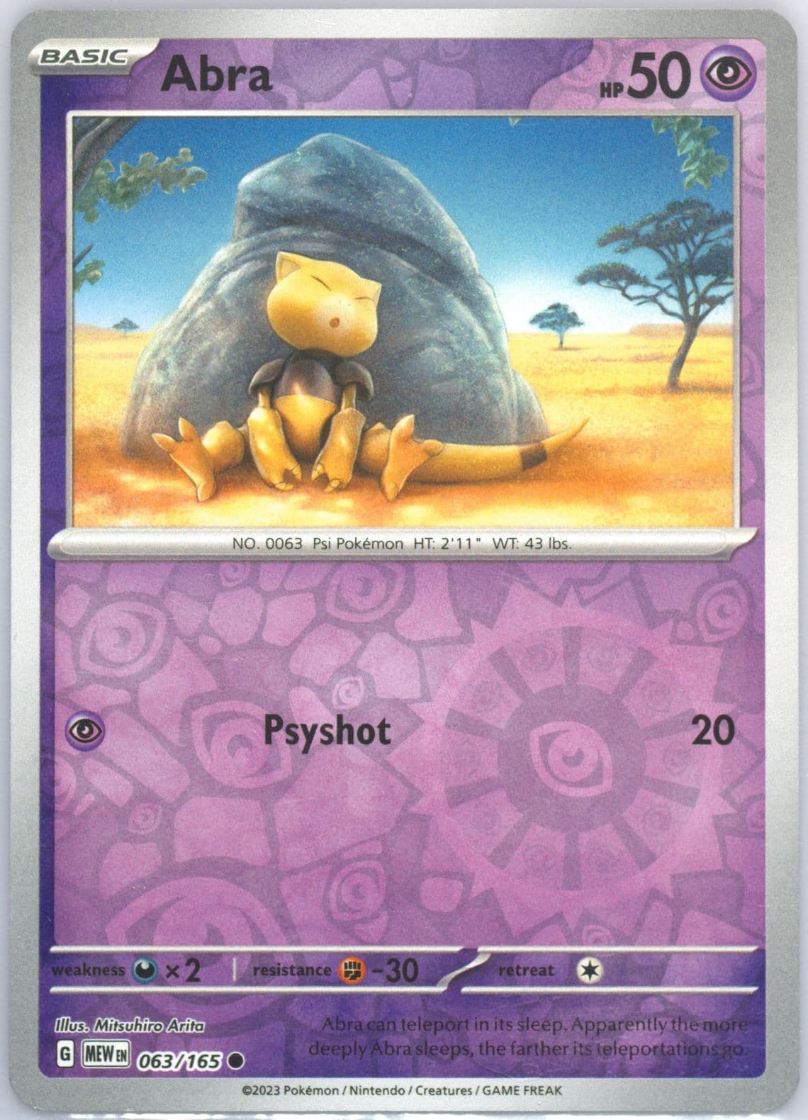 Abra Reverse Holo (063) 2023 Pokemon Mew EN-151