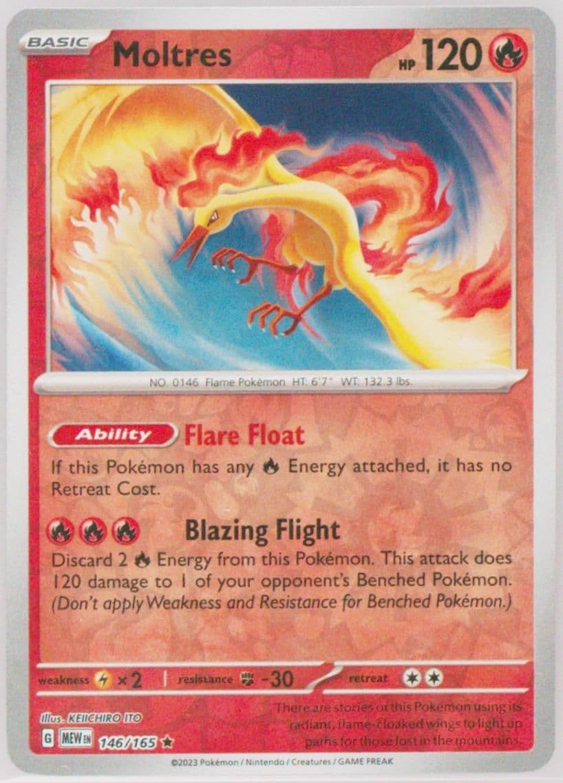 Moltres Reverse Holo (146) 2023 Pokemon Mew EN-151