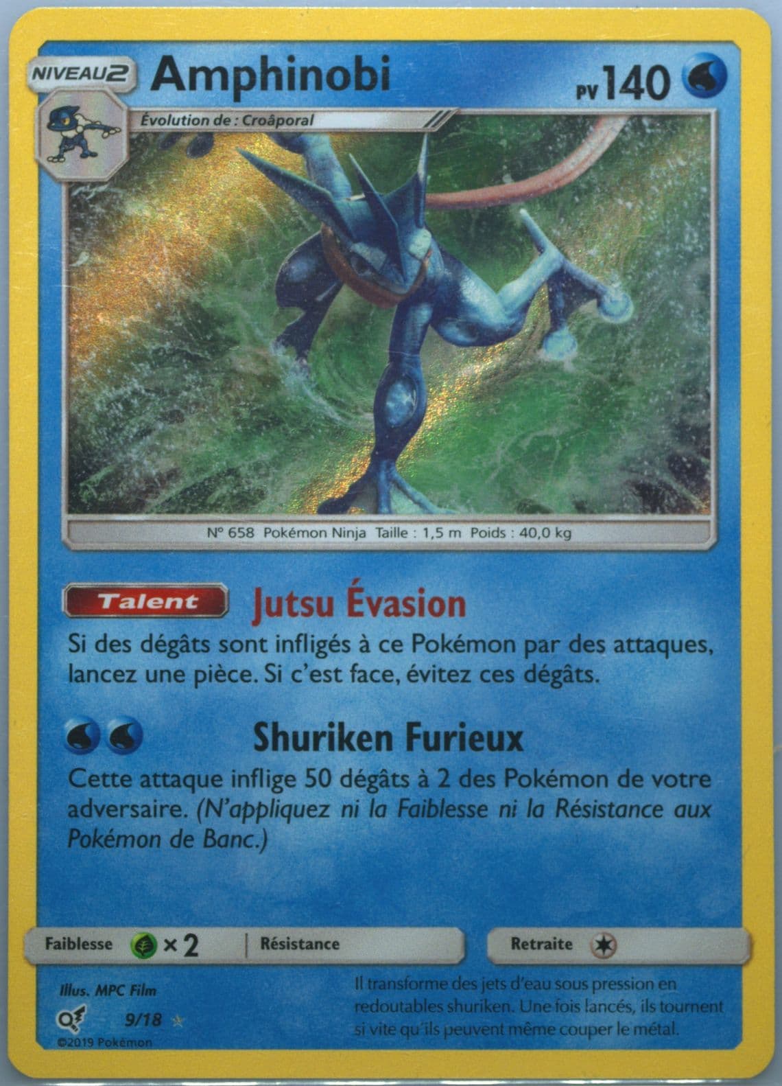Greninja-Holo French (9) 2019 Pokemon Sun & Moon Detective Pikachu