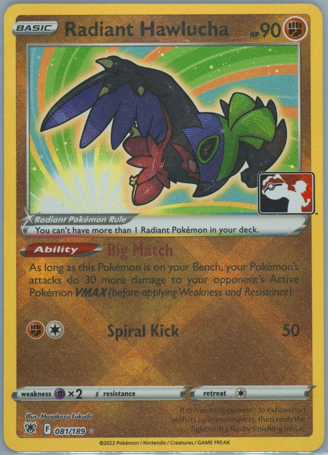 Radiant Hawlucha (081) 2023 Pokemon Play! Pokemon Prize Pack: Series 3