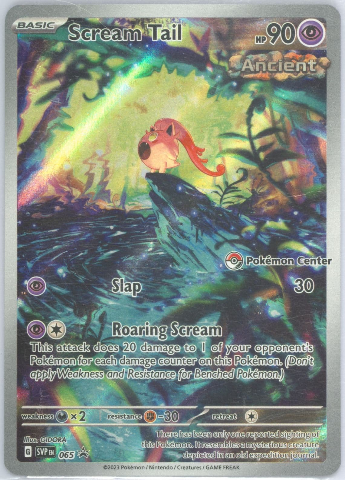 Scream Tail Paradox Rift Pokemon Center Elite Trainer Box-Roaring Moon (065) 2023 Pokemon Svp EN-SV Black Star Promo