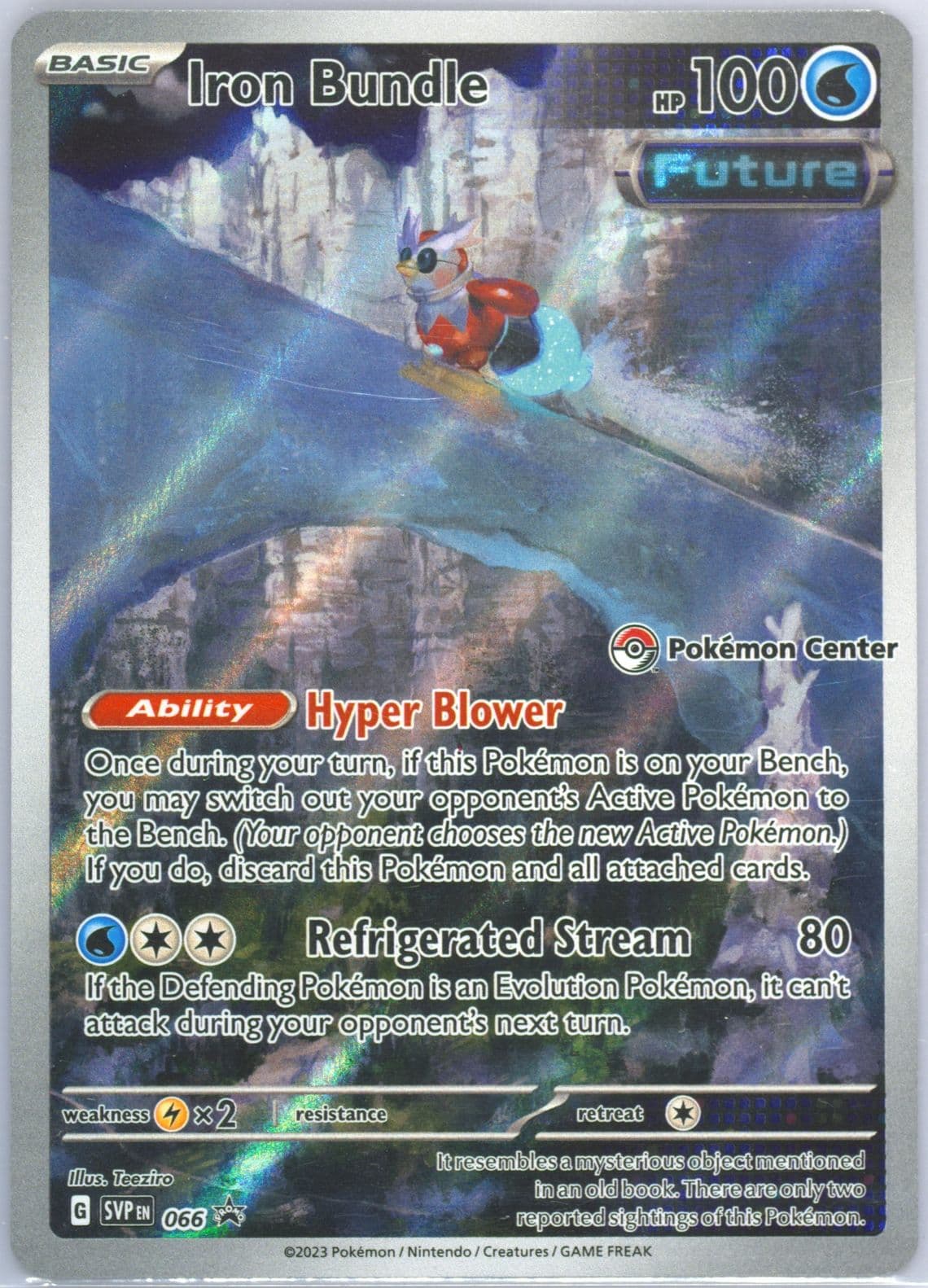 Iron Bundle Paradox Rift Pokemon Center Elite Trainer Box-Iron Valiant (066) 2023 Pokemon Svp EN-SV Black Star Promo