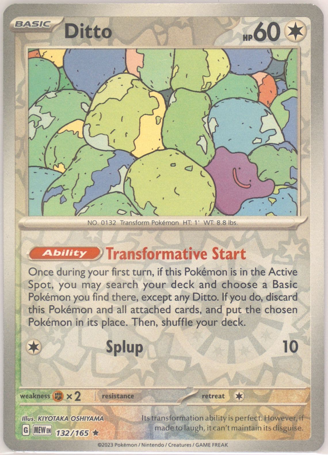 Ditto Reverse Holo (132) 2023 Pokemon Mew EN-151