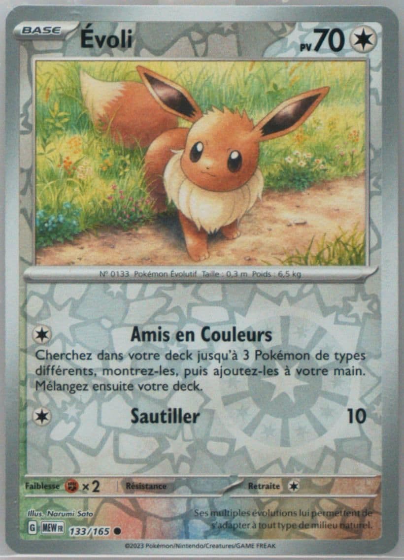 Eevee Reverse Holo (133) 2023 Pokemon French Mew FR-151