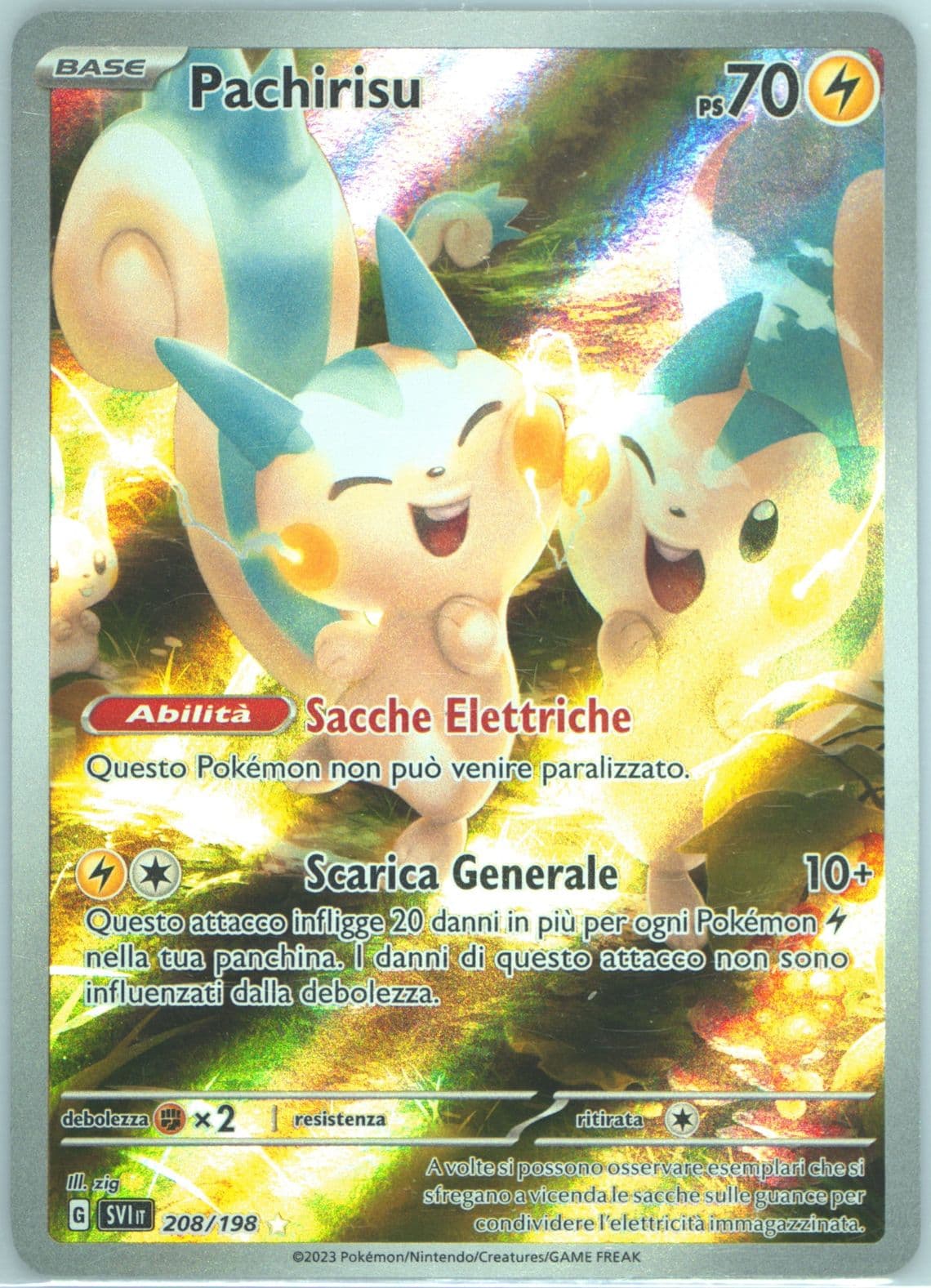 Pachirisu Illustration Rare (208) 2023 Pokemon Italian Svi It-Scarlet & Violet