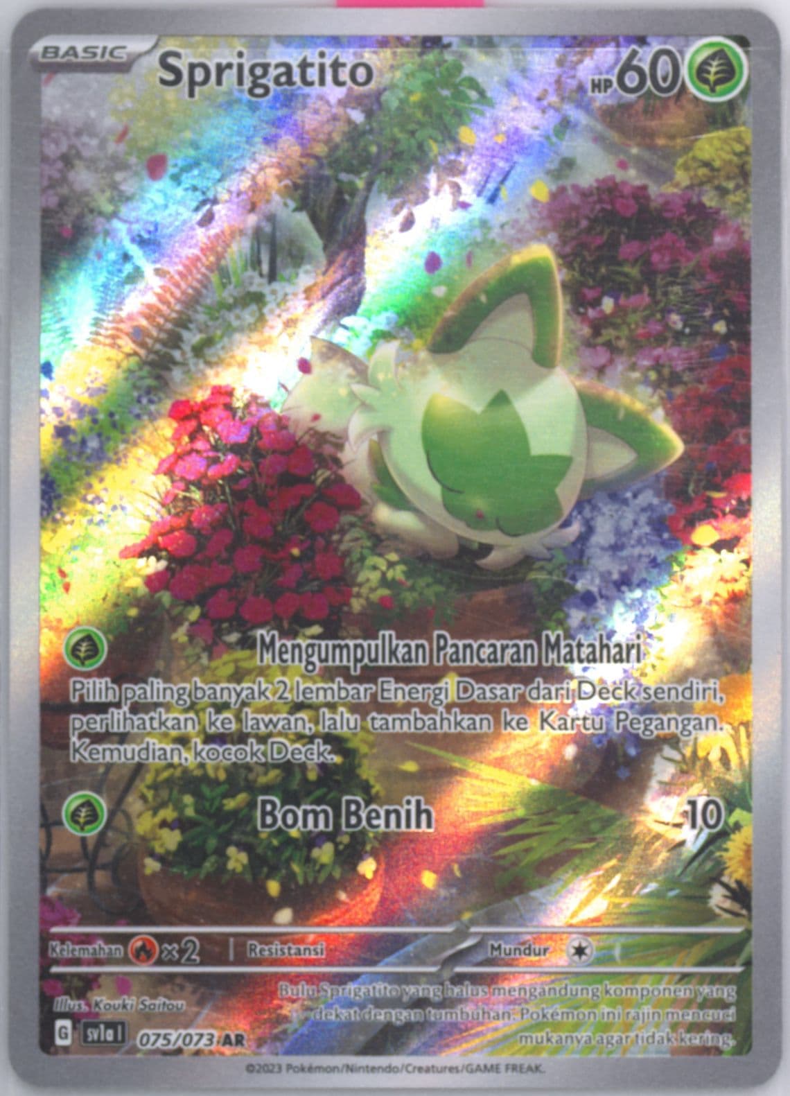 Sprigatito Art Rare (075) 2023 Pokemon Indonesian Sv1a I-Triplet Beat