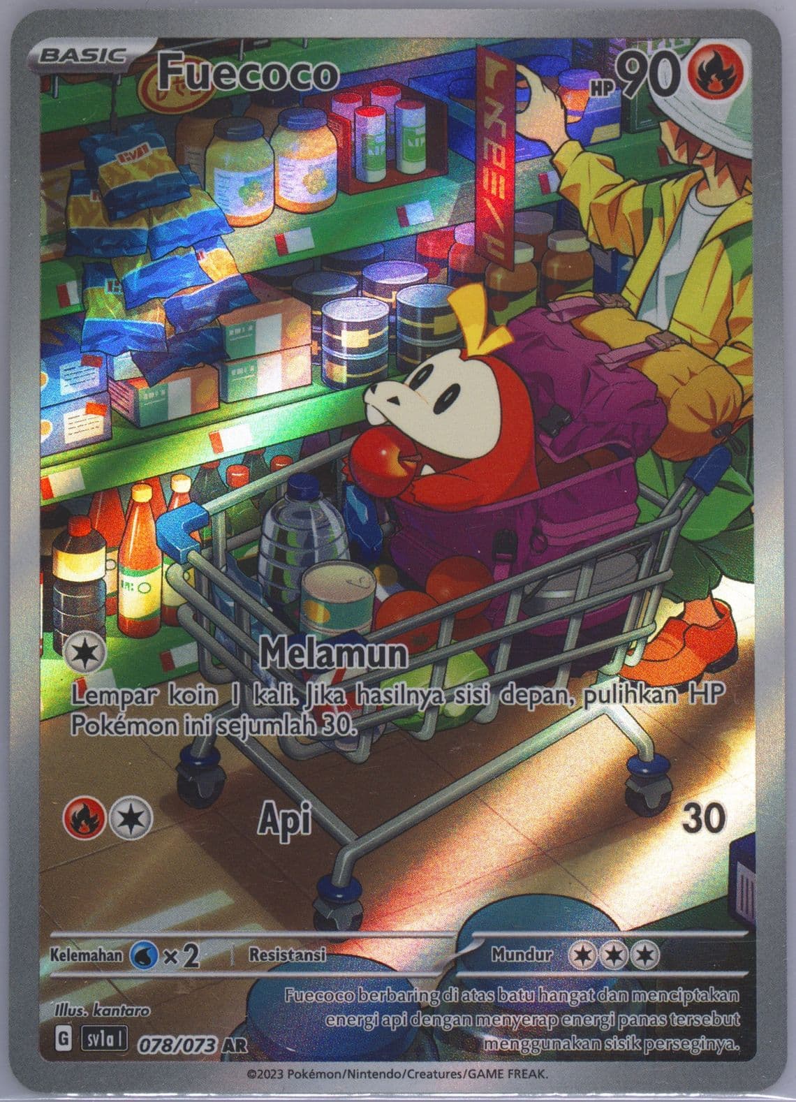 Fuecoco Art Rare (078) 2023 Pokemon Indonesian Sv1a I-Triplet Beat