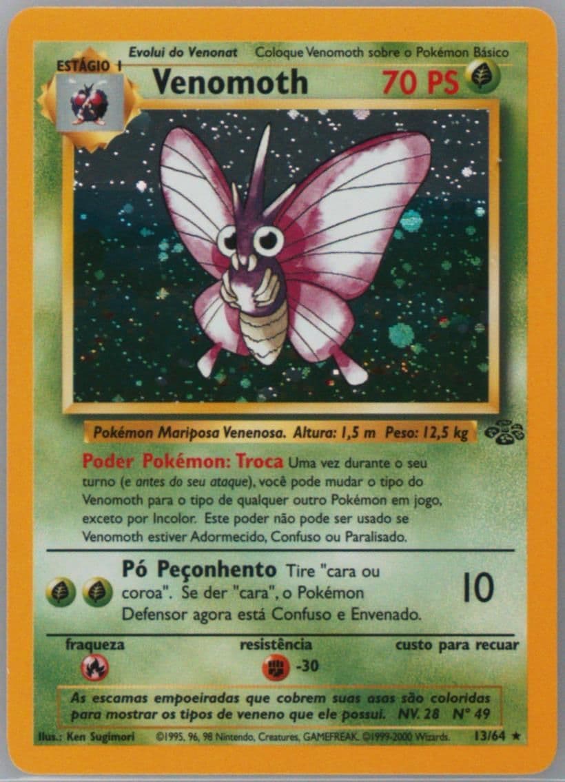 Venomoth-Holo (13) 2000 Pokemon Portuguese Jungle