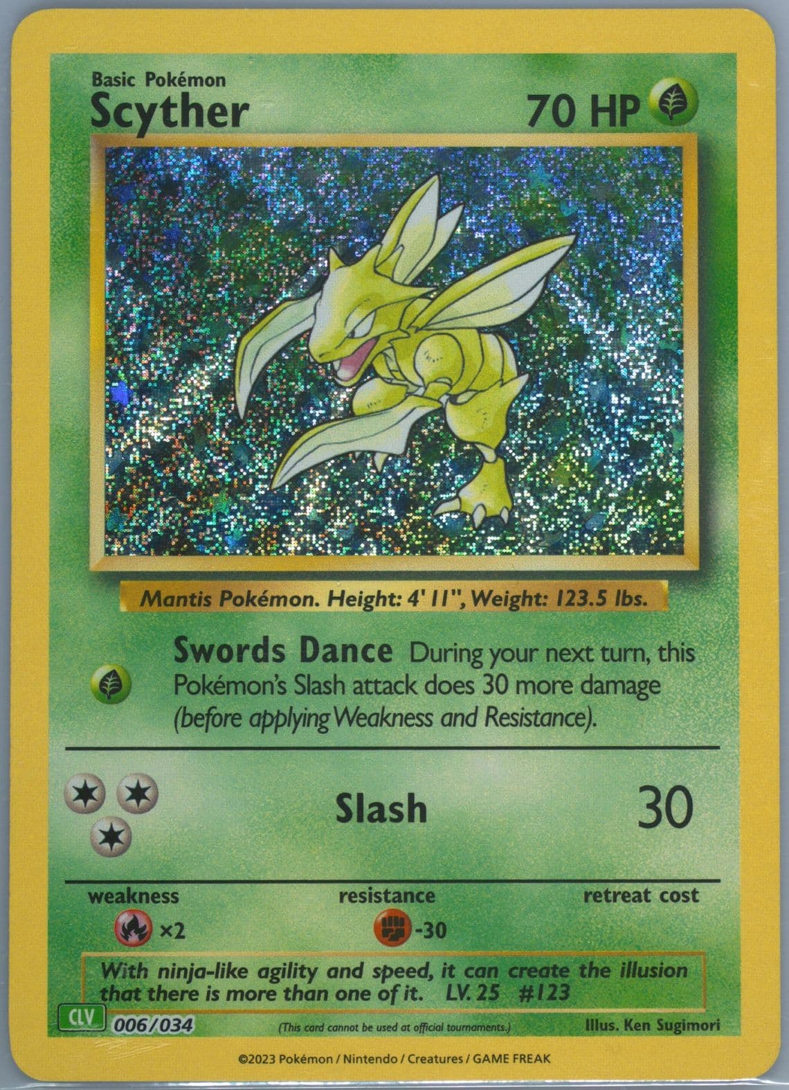 Scyther (006) 2023 Pokemon CLV-Trading Card Game Classic Venusaur & Lugia EX Deck