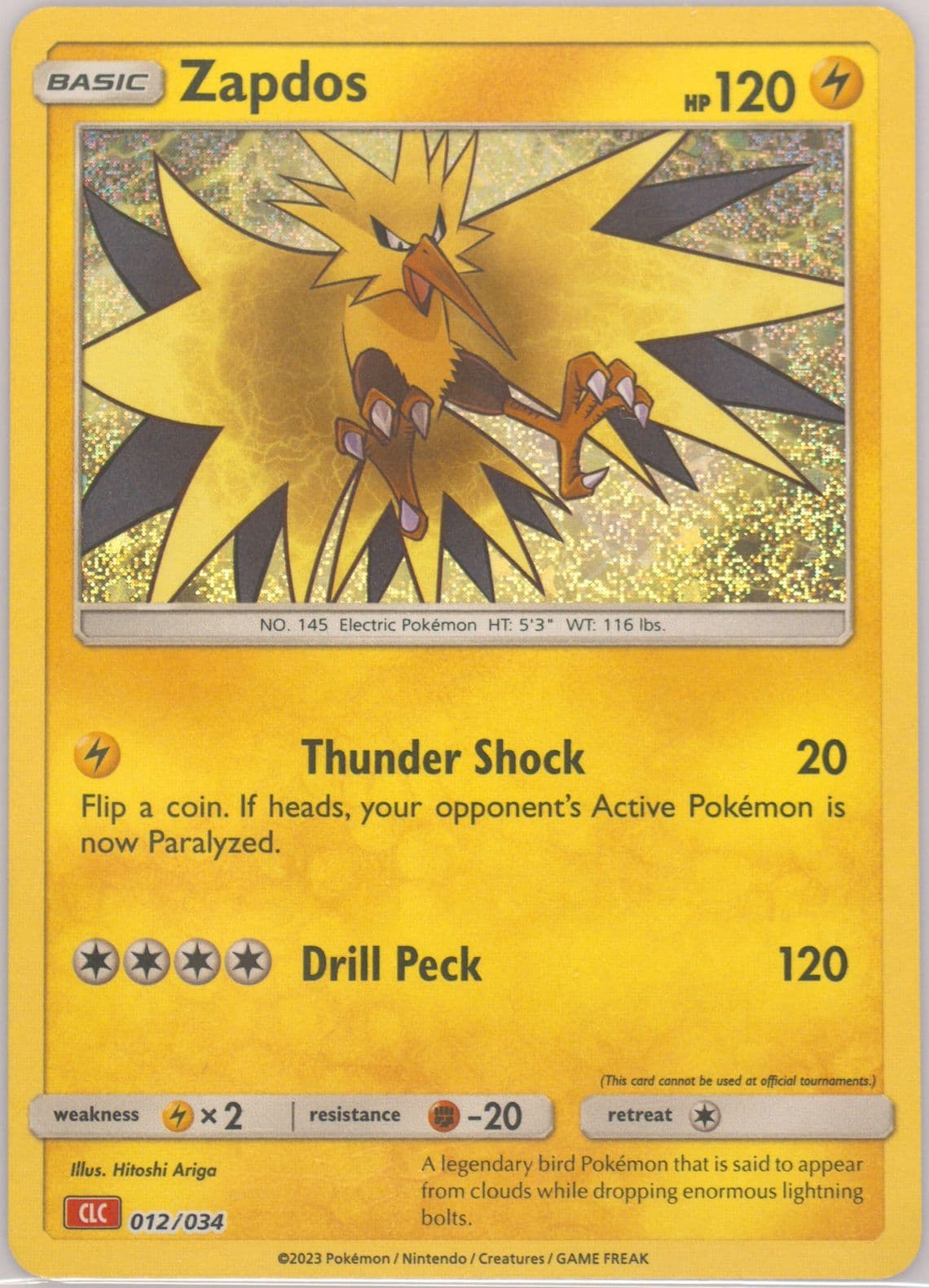 Zapdos (012) 2023 Pokemon Clc-Trading Card Game Classic Charizard & HO-Oh EX Deck