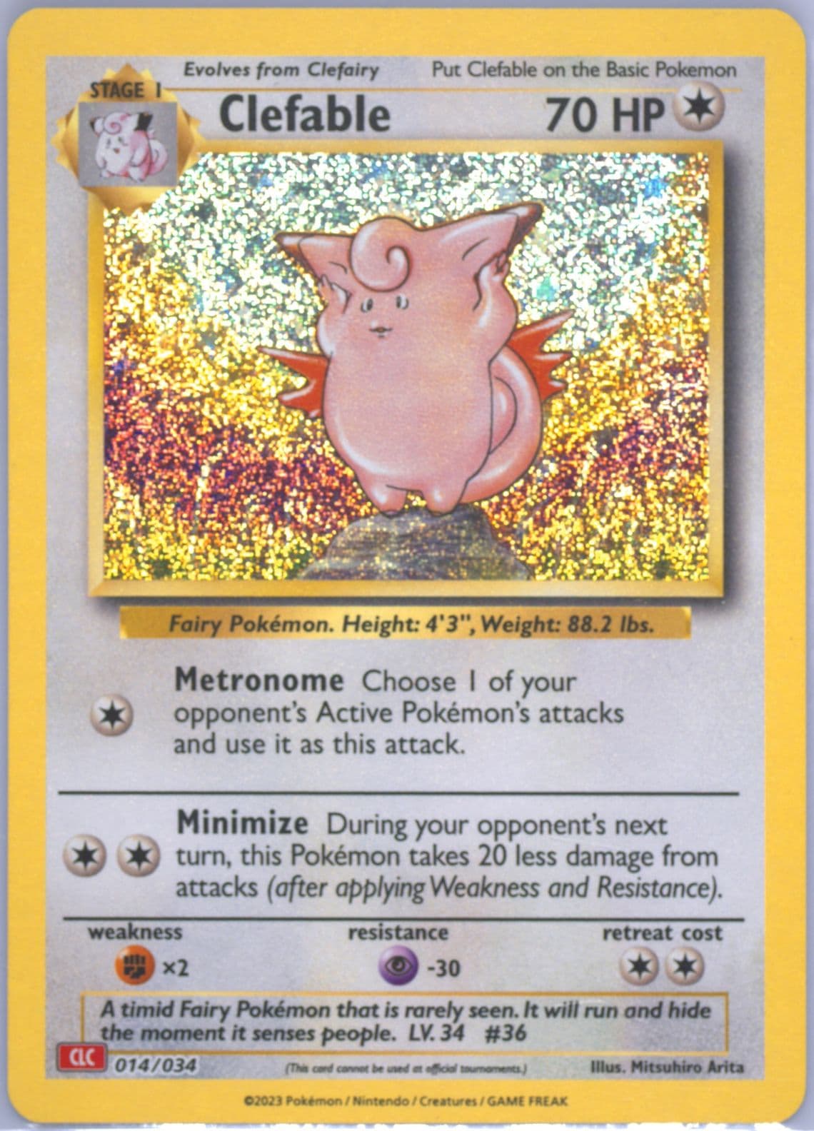 Clefable (014) 2023 Pokemon Clc-Trading Card Game Classic Charizard & HO-Oh EX Deck