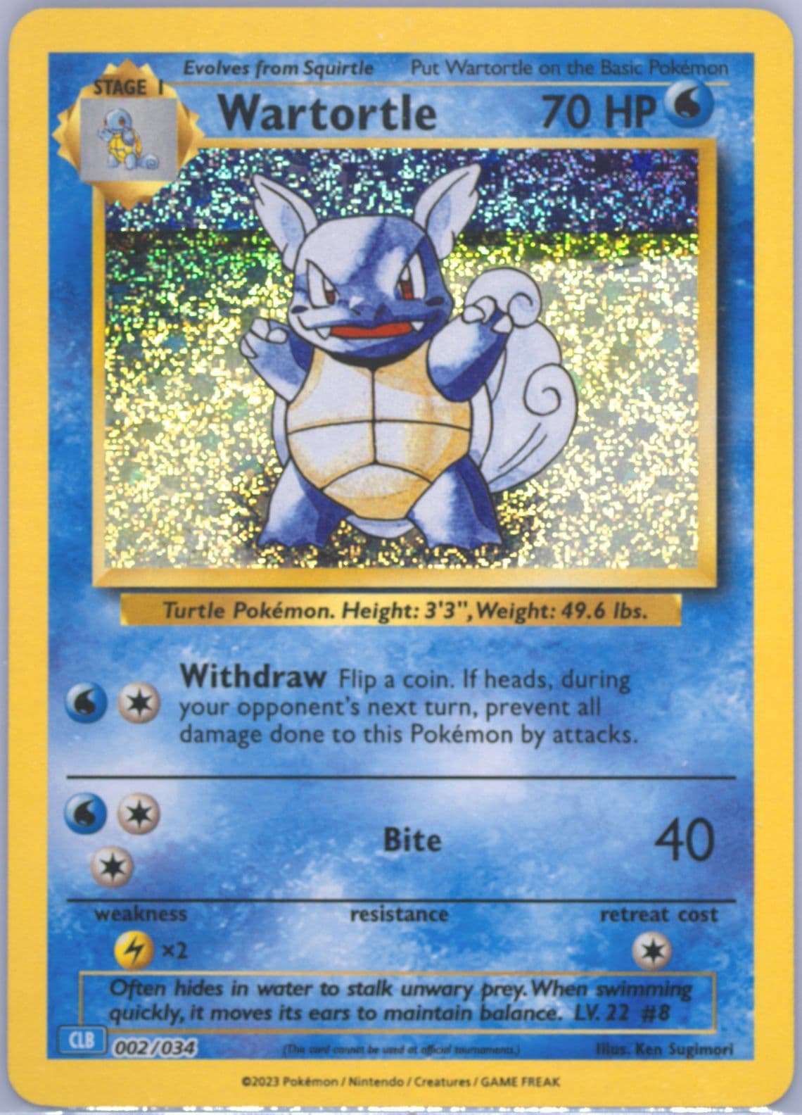 Wartortle (002) 2023 Pokemon Clb-Trading Card Game Classic Blastoise & Suicune EX Deck