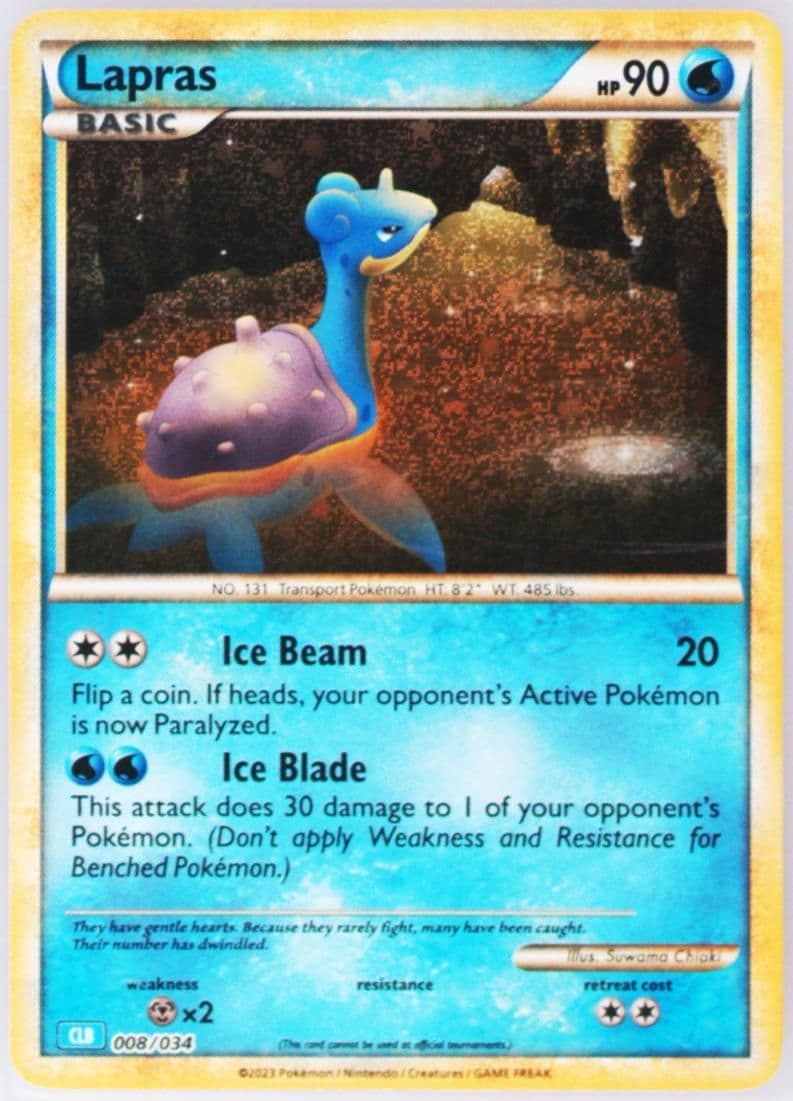 Lapras (008) 2023 Pokemon Clb-Trading Card Game Classic Blastoise & Suicune EX Deck