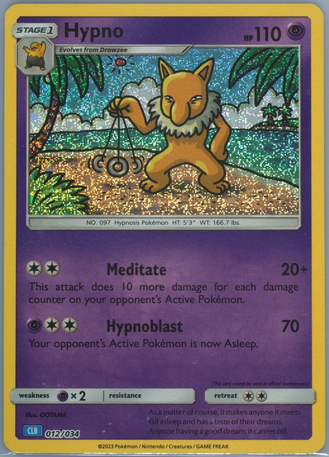 Hypno (012) 2023 Pokemon Clb-Trading Card Game Classic Blastoise & Suicune EX Deck