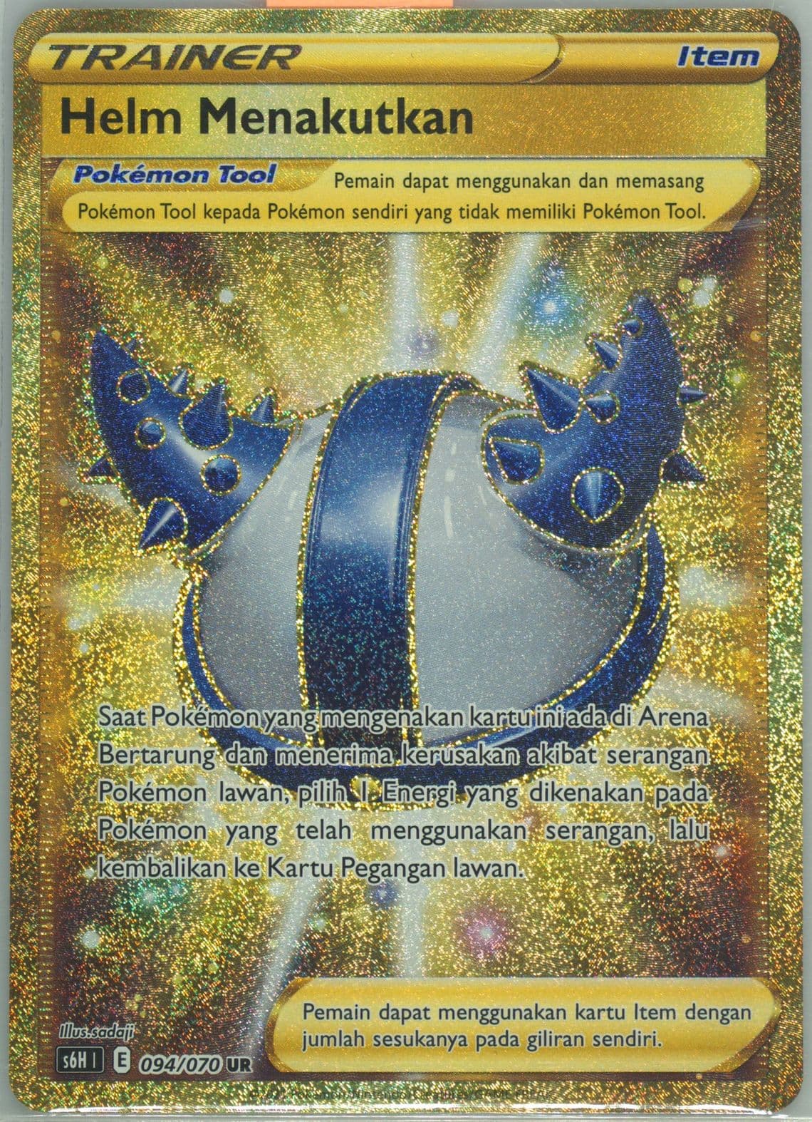 Full Art/Rugged Helmet Ultra Rare (094) 2021 Pokemon Indonesian Sword & Shield Silver Lance