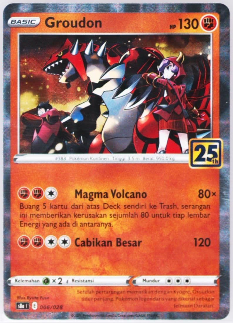Groudon-Reverse Foil (006) 2021 Pokemon Indonesian 25th Anniversary Collection