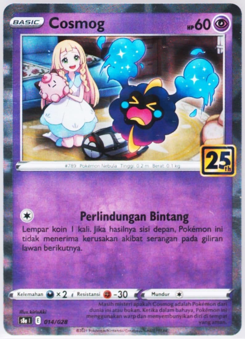Cosmog-Reverse Foil (014) 2021 Pokemon Indonesian 25th Anniversary Collection