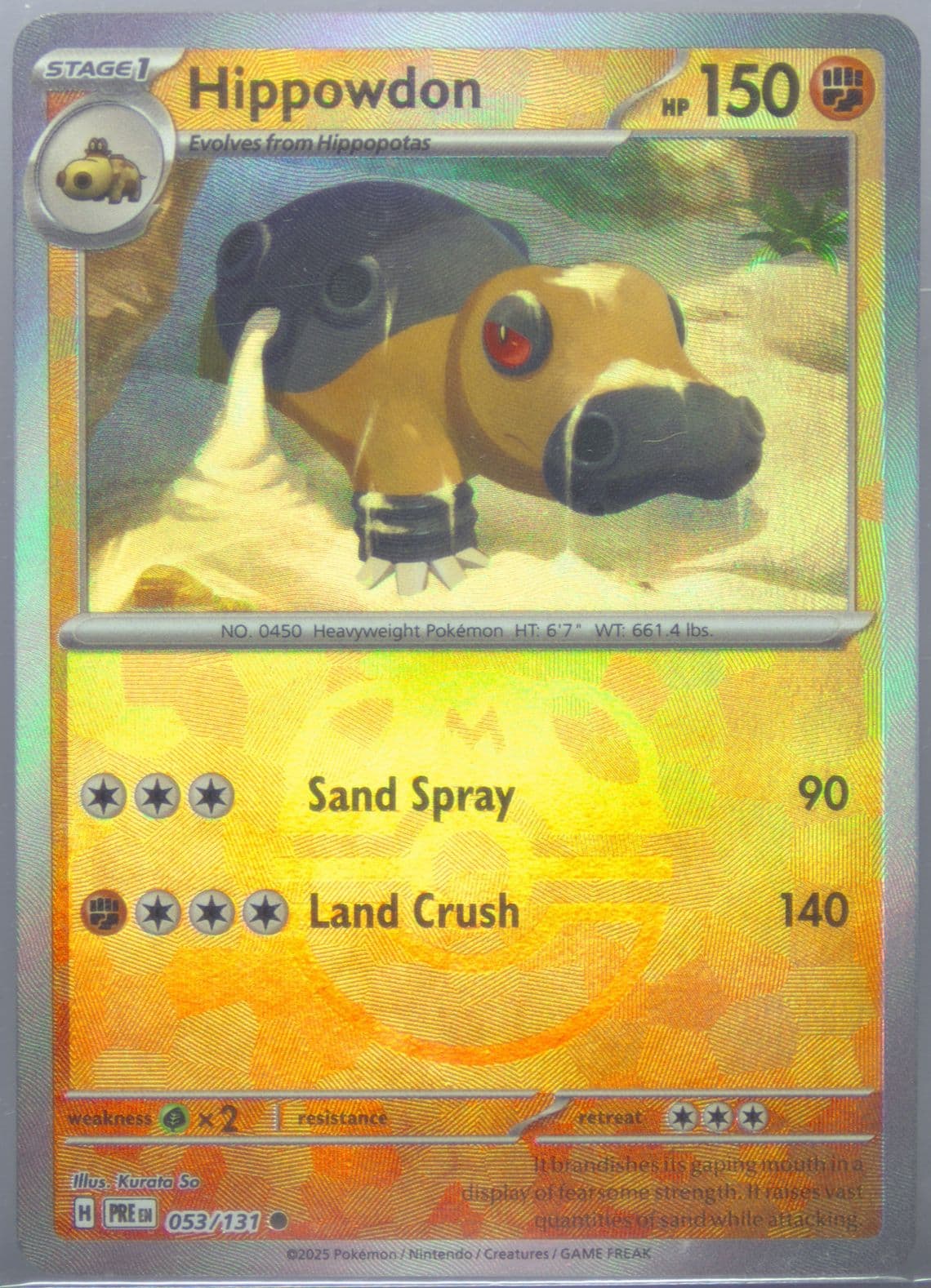 Hippowdon Master Ball Reverse Holo (053) 2025 Pokemon Pre EN-Prismatic Evolutions