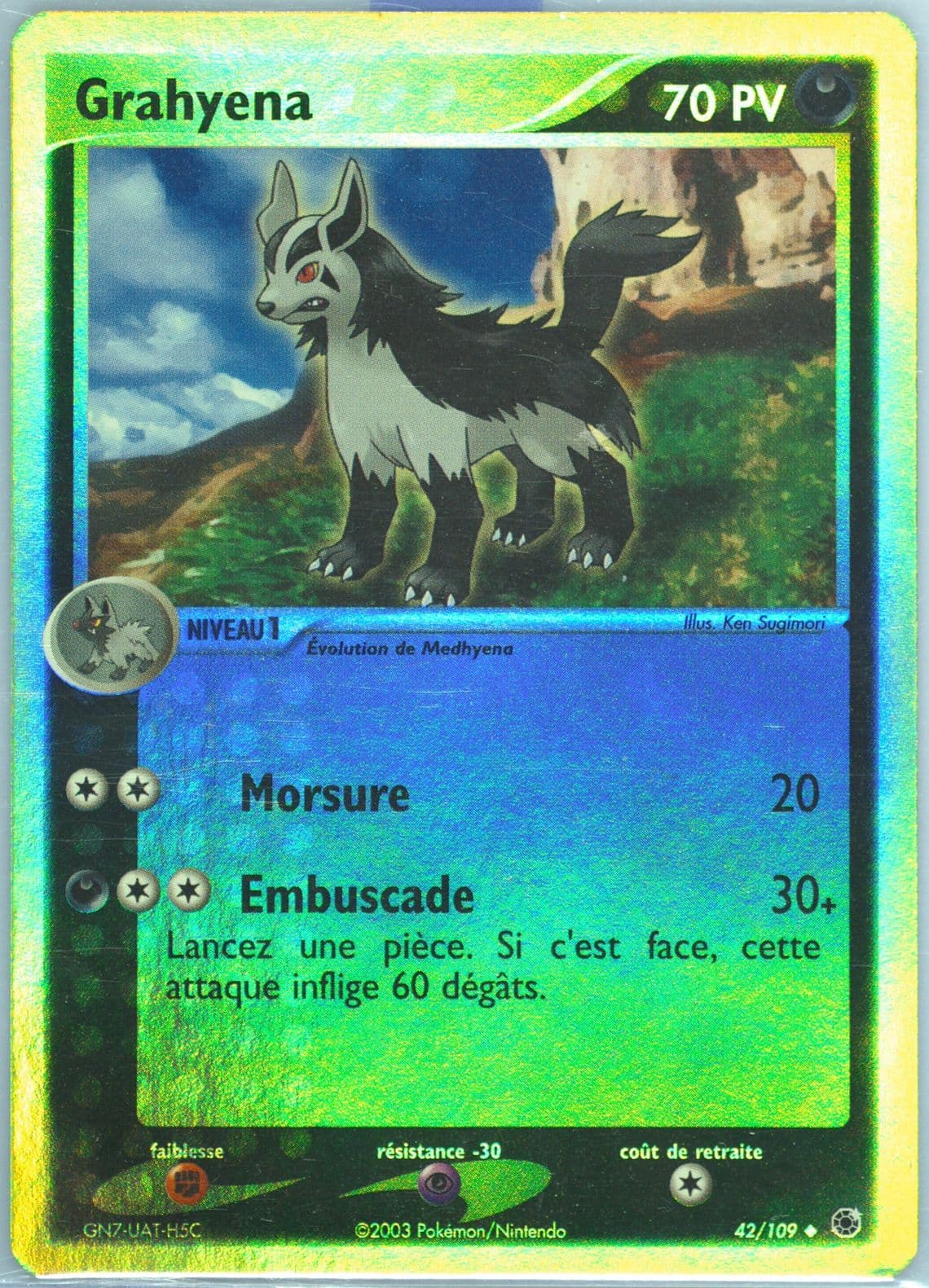 Grahyena-Reverse Foil French (42) 2003 Pokemon EX Ruby & Sapphire