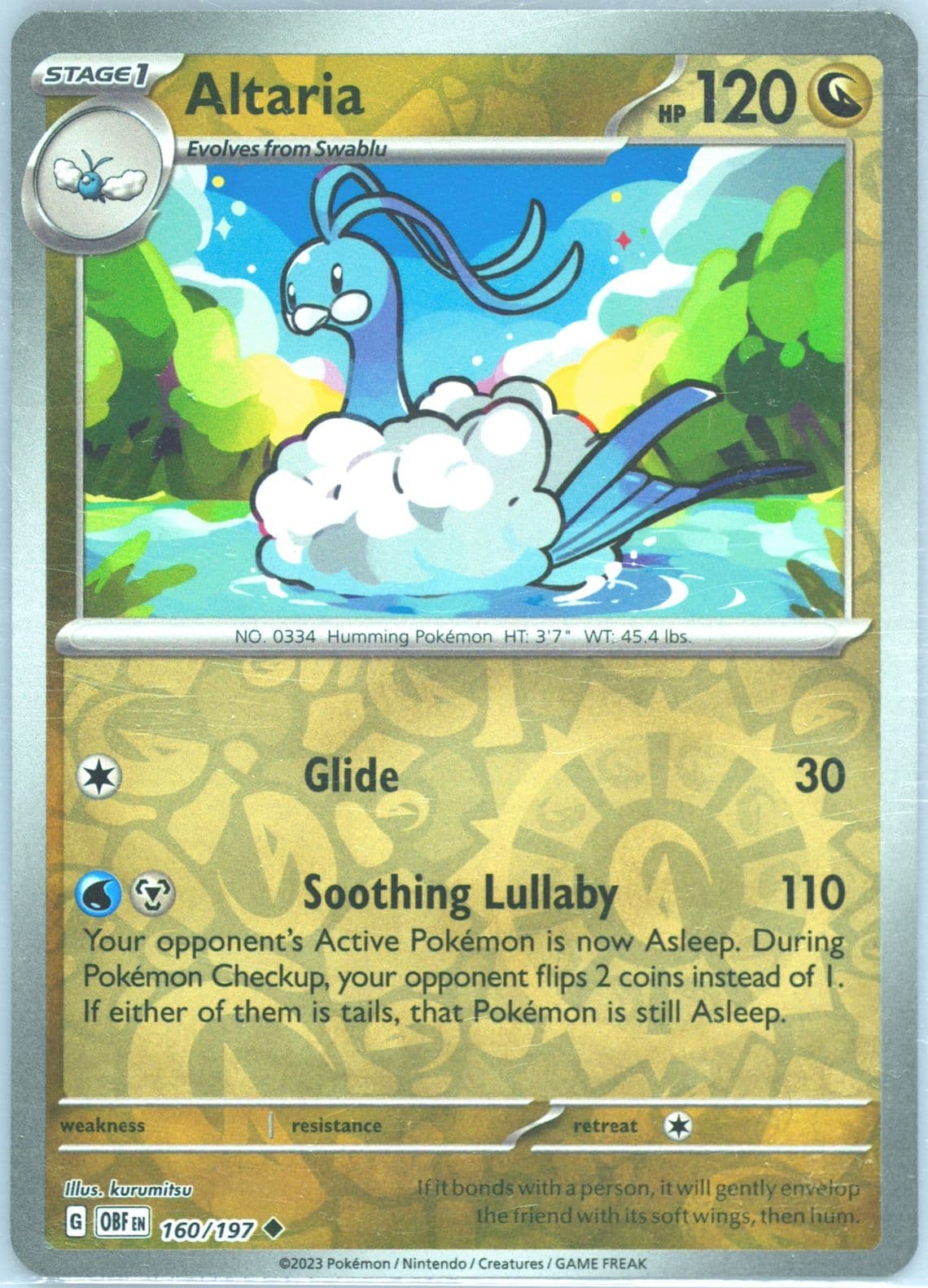 Altaria Reverse Holo (160) 2023 Pokemon Obf EN-Obsidian Flames