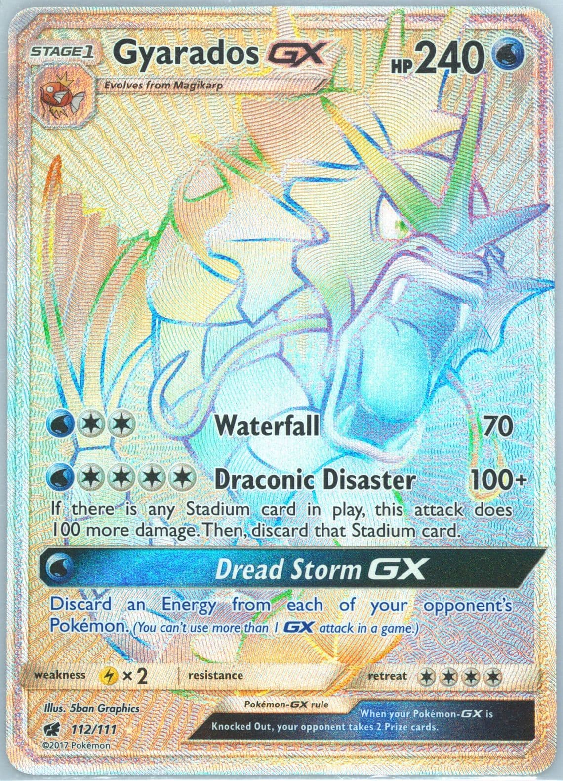 Full Art/Gyarados GX Secret (112) 2017 Pokemon Sun & Moon Crimson Invasion