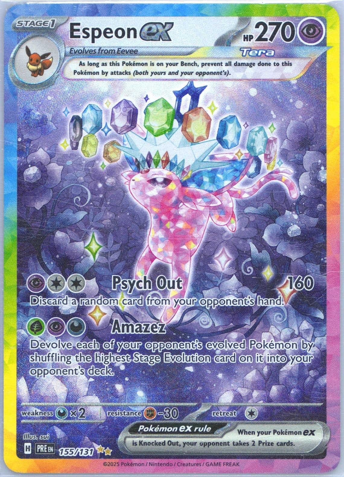 Espeon EX Special Illustration Rare (155) 2025 Pokemon Pre EN-Prismatic Evolutions