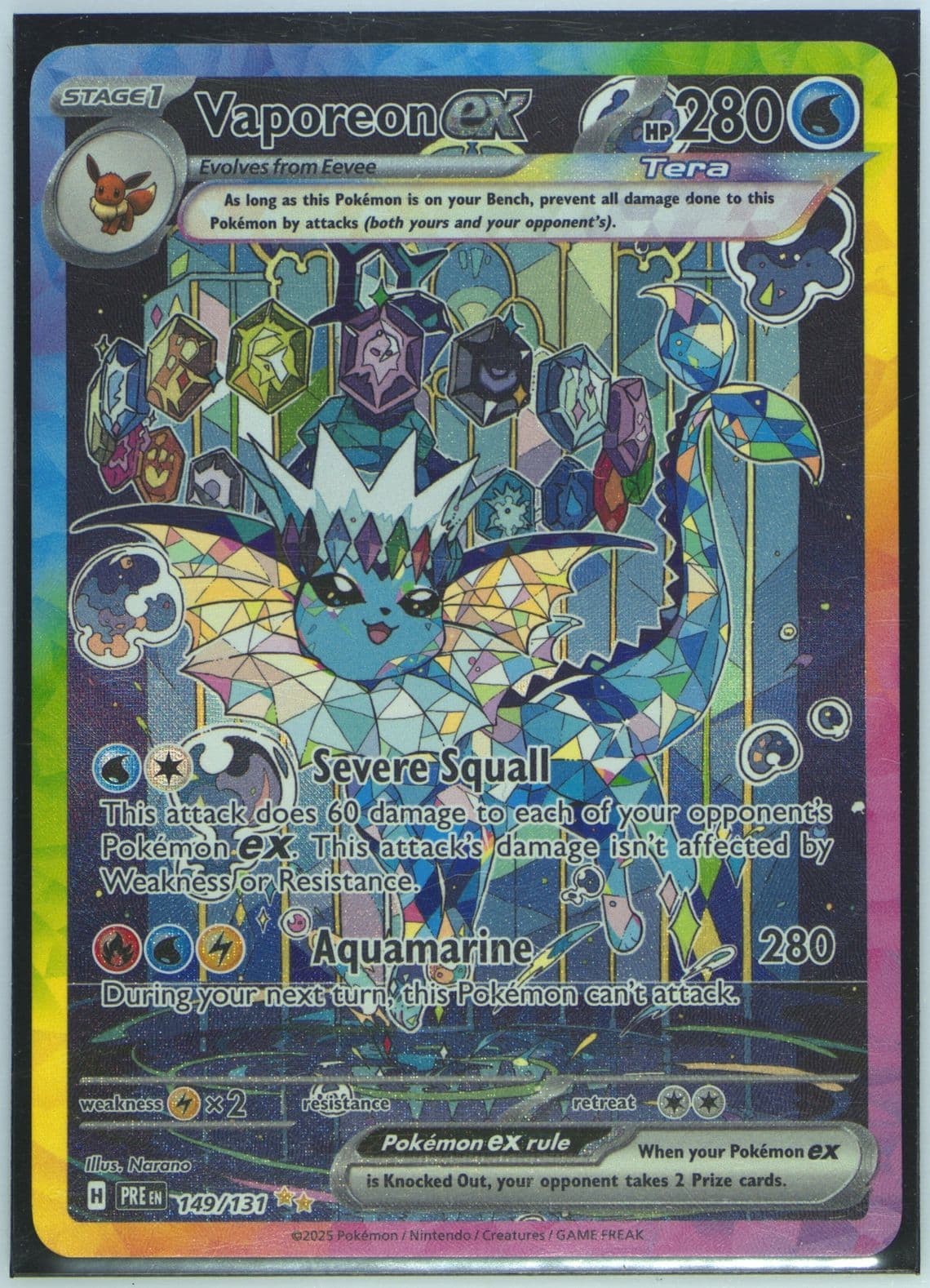 Vaporeon EX Special Illustration Rare (149) 2025 Pokemon Pre EN-Prismatic Evolutions