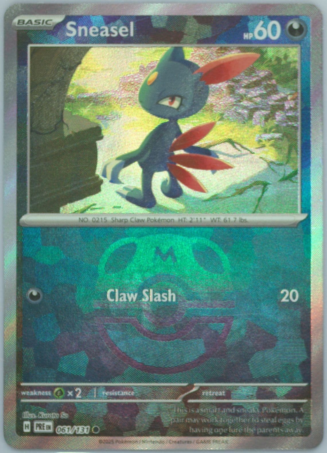 Sneasel Master Ball Reverse Holo (061) 2025 Pokemon Pre EN-Prismatic Evolutions