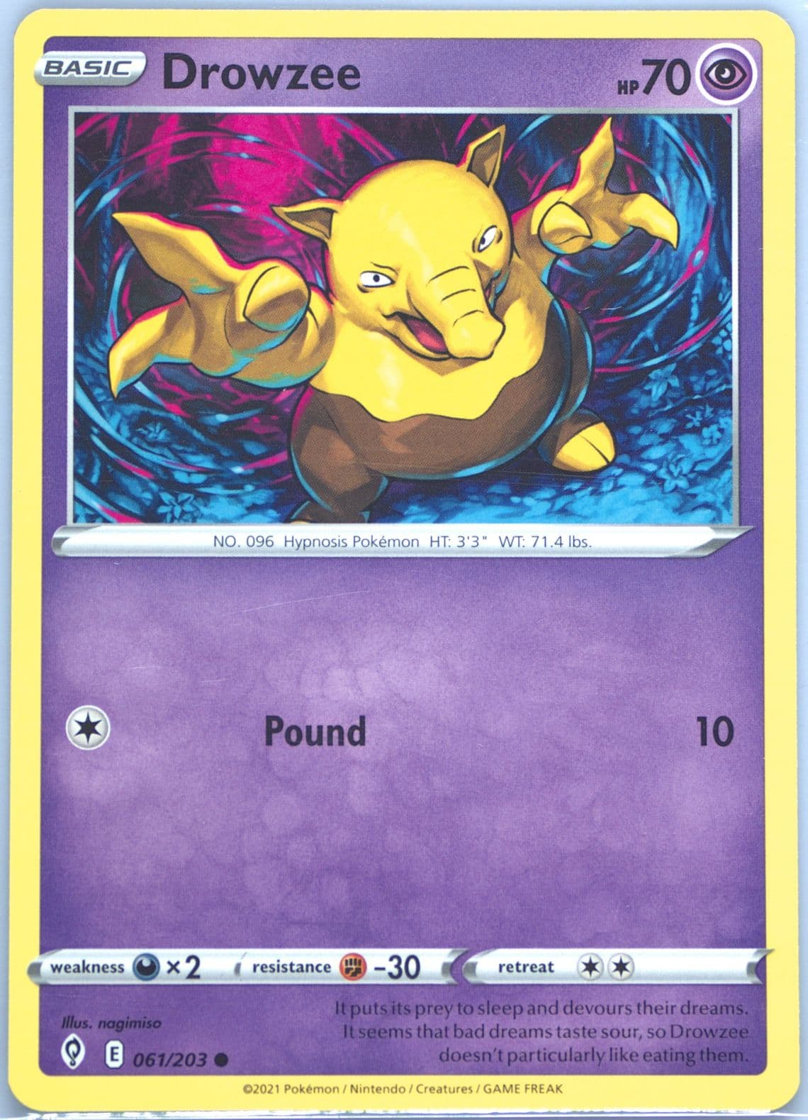 Drowzee (061) 2021 Pokemon Sword & Shield Evolving Skies