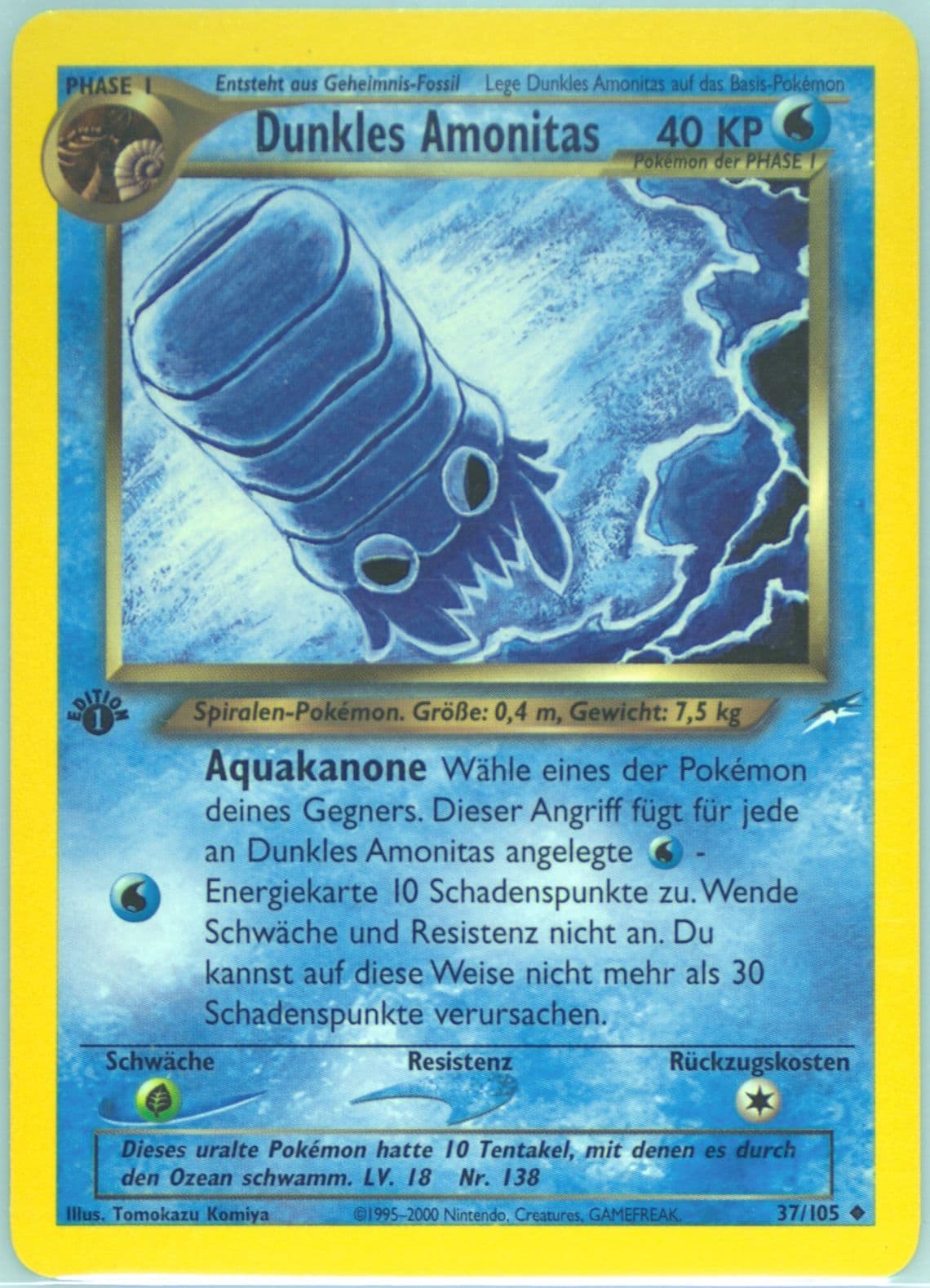 Dunkles Amonitas German-1st Edition (37) 2002 Pokemon Neo Destiny