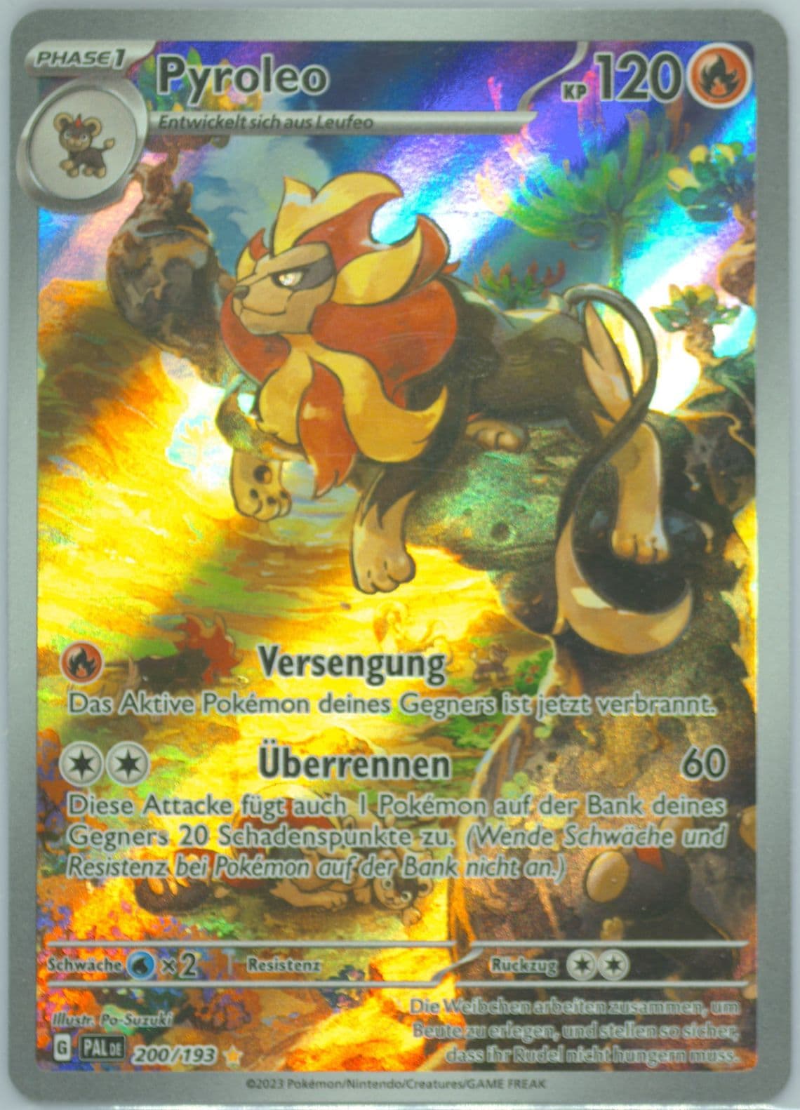 Pyroar Illustration Rare (200) 2023 Pokemon German Pal de-Paldea Evolved