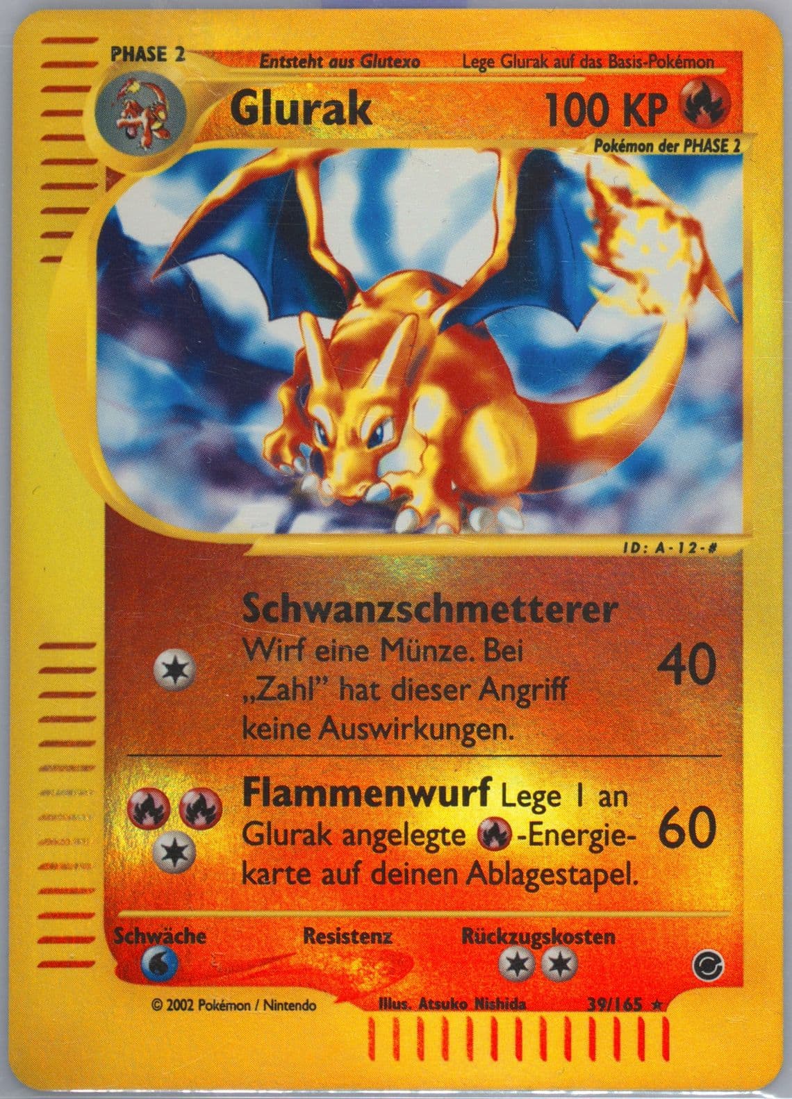 Glurak-Reverse Foil German (39) 2002 Pokemon Expedition