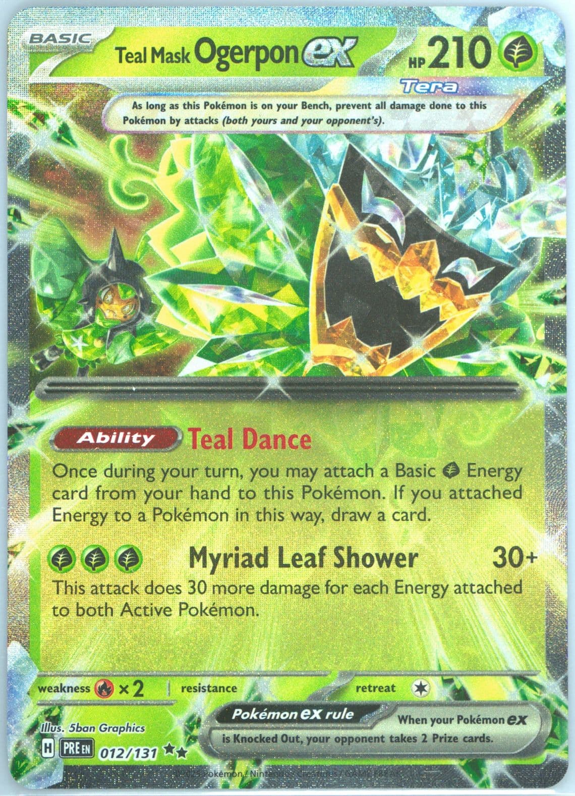 Teal Mask Ogerpon EX (012) 2025 Pokemon Pre EN-Prismatic Evolutions