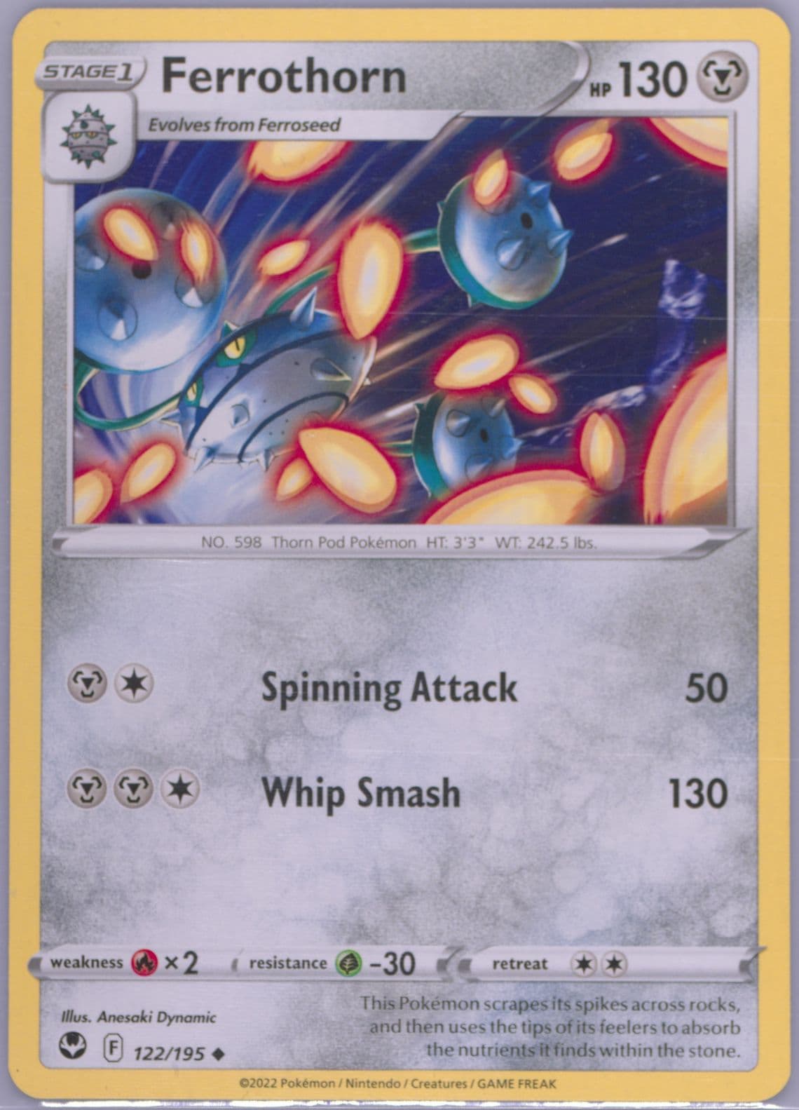 Ferrothorn (122) 2022 Pokemon Sword & Shield Silver Tempest