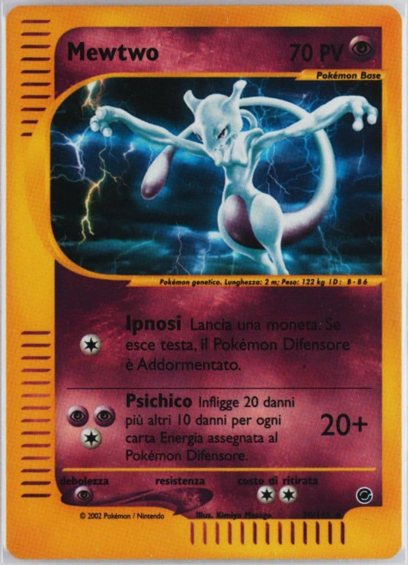 Mewtwo-Reverse Foil Italian (56) 2002 Pokemon Expedition