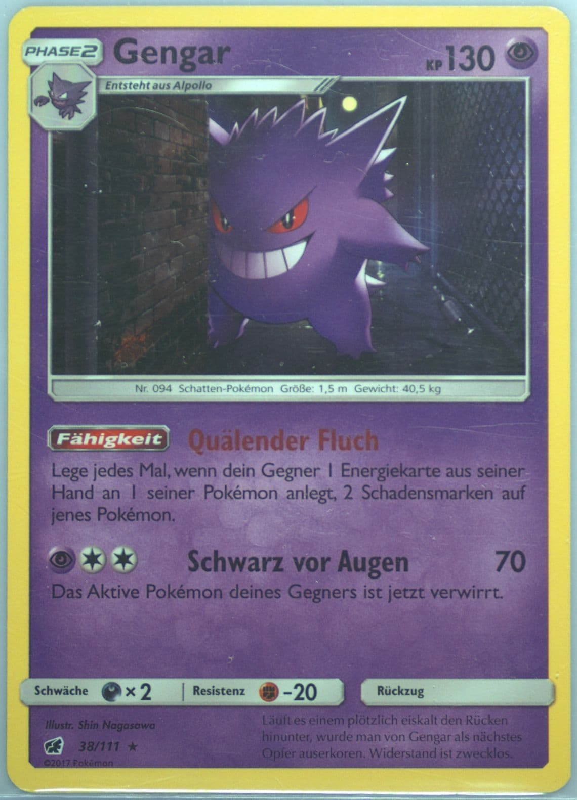 Gengar-Holo German (38) 2017 Pokemon Sun & Moon Crimson Invasion